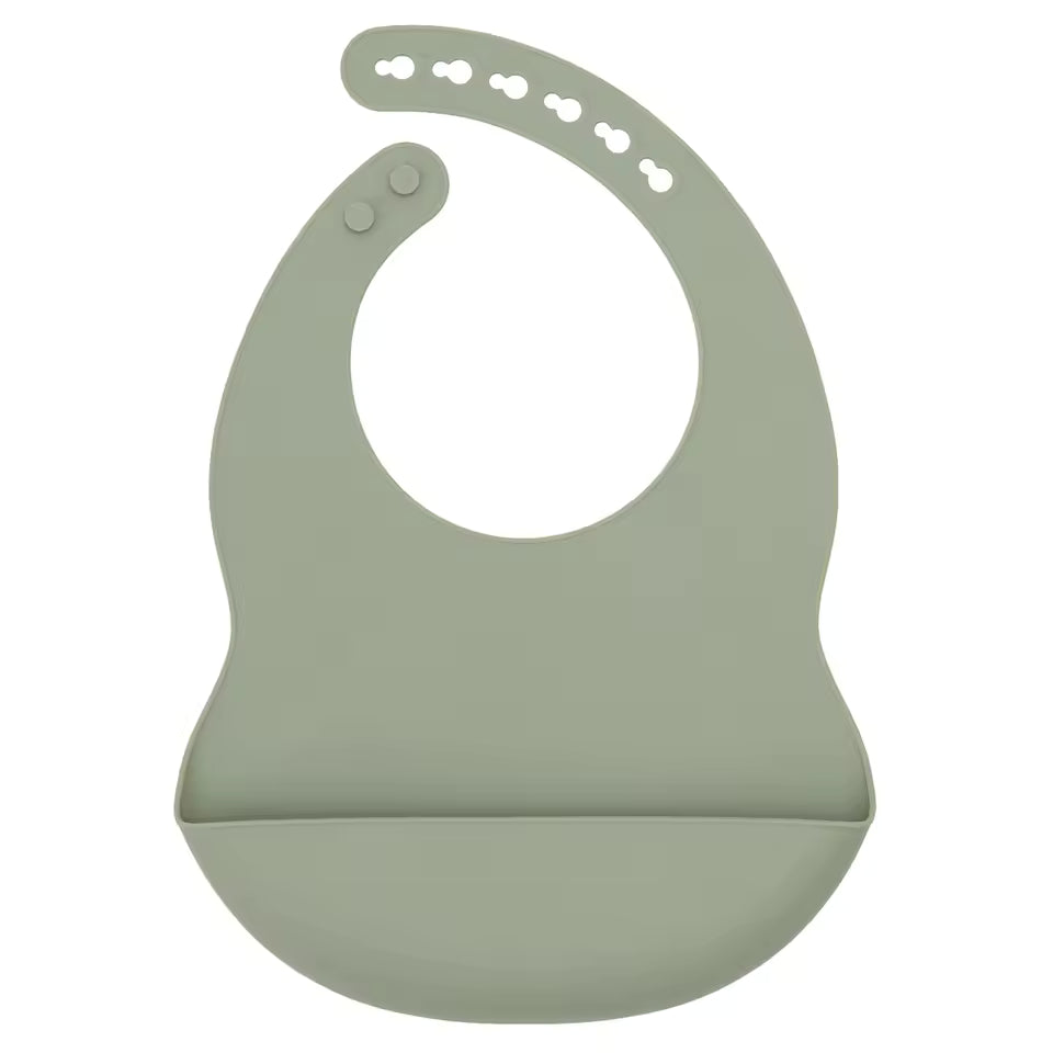 Color Kids Silicone Baby Bib - Adjustable Waterproof Feeding Bib | BPA-Free Soft Drool Protection