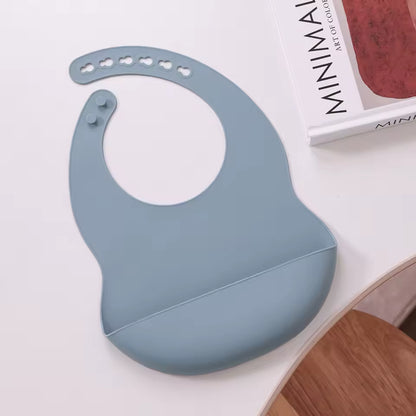 Color Kids Silicone Baby Bib - Adjustable Waterproof Feeding Bib | BPA-Free Soft Drool Protection