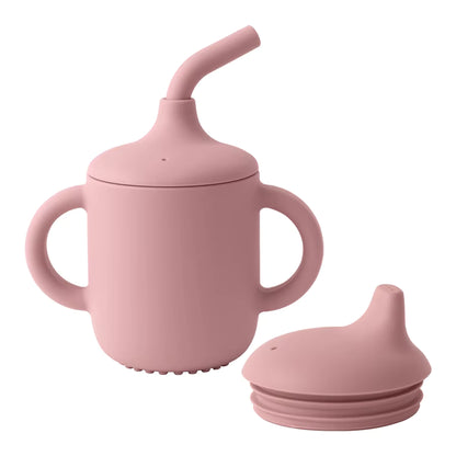 3-in-1  Kids Transition Training Cup - Straw to Open Cup Baby Bottle | BPA-Free Silicone
