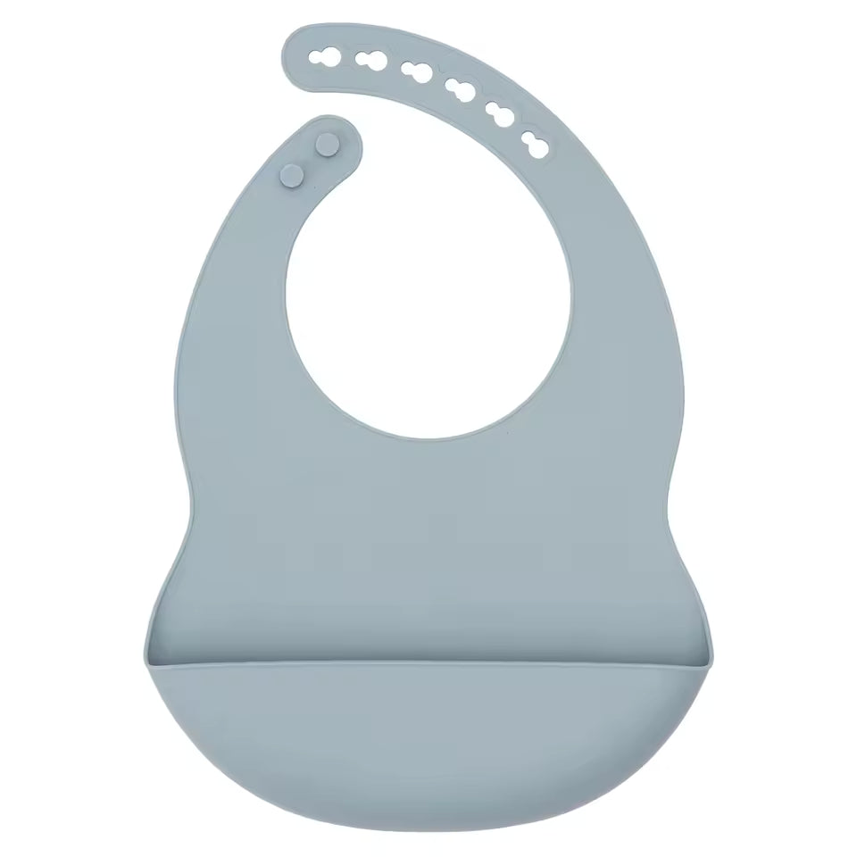 Color Kids Silicone Baby Bib - Adjustable Waterproof Feeding Bib | BPA-Free Soft Drool Protection