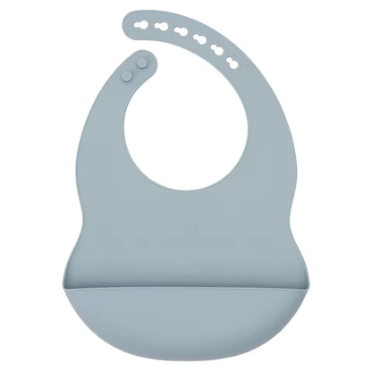 Color Kids Silicone Baby Bib - Adjustable Waterproof Feeding Bib | BPA-Free Soft Drool Protection